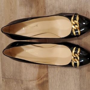 LK Bennett black patent heels